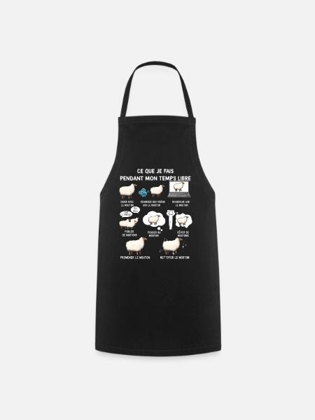 Mouton humour passion élevage ovins - Tablier de cuisine - noir