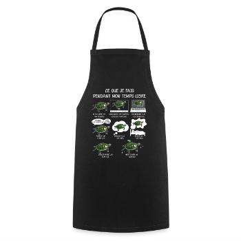 Tortue idée cadeau drôle passion - Tablier de cuisine - noir - Devant - AI Model Male 185 dark (185cm)