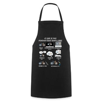 VTT vélo temps libre et liberté humour cyclisme - Tablier de cuisine - noir - Devant - AI Model Male 185 dark (185cm)