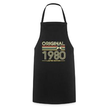 1980 - Tablier de cuisine - noir - Devant - AI Model Male 185 dark (185cm)