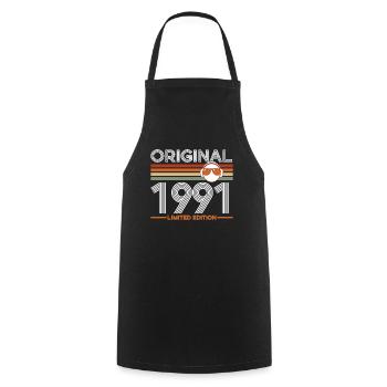 1991 - Cooking Apron - black - Front - AI Model Male 185 dark (185cm)