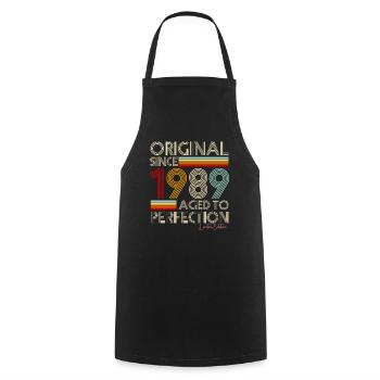 1989 - Cooking Apron - black - Front - AI Model Male 185 dark (185cm)