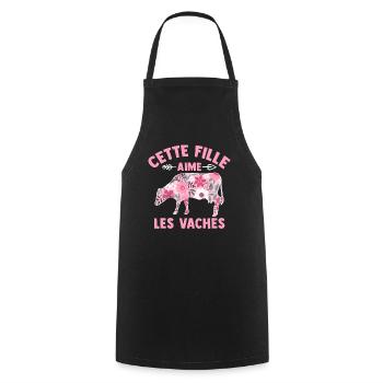 Cette Fille Aime Les Vaches - Tablier de cuisine - noir - Devant - AI Model Male 185 dark (185cm)