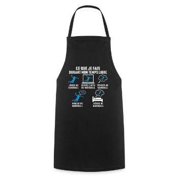 jouer au handball t-shirt cadeau handballeur - Tablier de cuisine - noir - Devant - AI Model Male 185 dark (185cm)