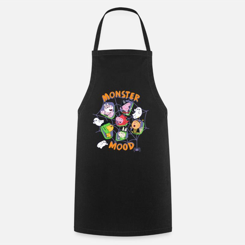 Peppa Pig Design Monster Mood Spider Web Halloween - Cooking Apron - black