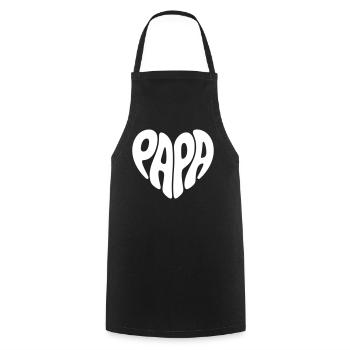 Papa Heart Shape Vader Heart Shape Vaderdag cadeau - Keukenschort - zwart - Voor - AI Model Male 185 dark (185cm)