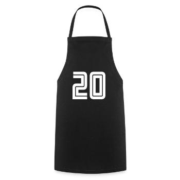 Trikotnummer 20 – Geschenk zum 20-jährigen Jubiläum - Kochschürze - Schwarz - Vorne - AI Model Male 185 dark (185cm)