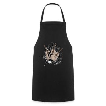 Guitars guitar - Cooking Apron - black - Front - AI Model Male 185 dark (185cm)