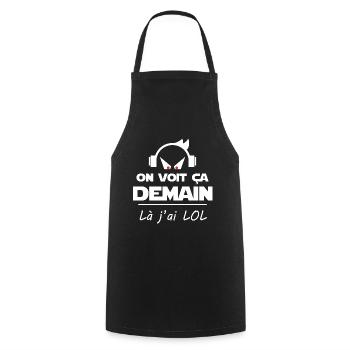 League of legend cadeau drôle lol gamer geek - Tablier de cuisine - noir - Devant - AI Model Male 185 dark (185cm)