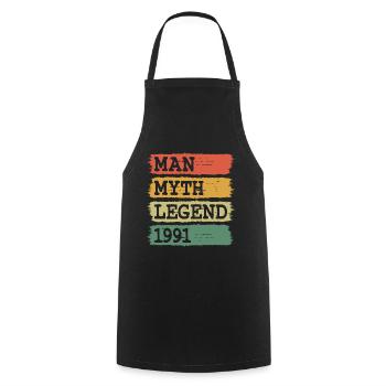 1991 Vintage Man Myth Legend Birthday - Cooking Apron - black - Front - AI Model Male 185 dark (185cm)