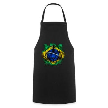 Brasilien - Kochschürze - Schwarz - Vorne - AI Model Male 185 dark (185cm)