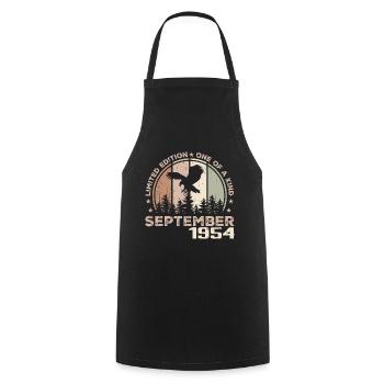 Incomparable depuis septembre 1954 70 Anniversaire - Tablier de cuisine - noir - Devant - AI Model Male 185 dark (185cm)