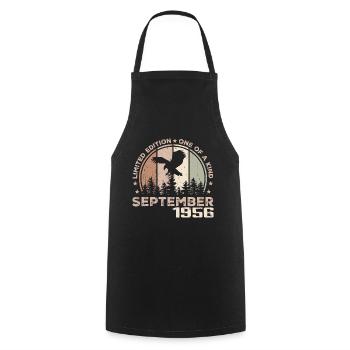 Incomparable depuis septembre 1956 68 Anniversaire - Tablier de cuisine - noir - Devant - AI Model Male 185 dark (185cm)