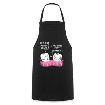 Dentiste humour idée cadeau métier - Tablier de cuisine - noir - Devant - AI Model Male 185 dark (185cm)
