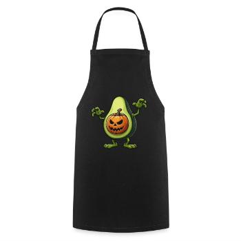 Gruseliges Avocado Monster Halloween Vegan Cartoon - Kochschürze - Schwarz - Vorne - AI Model Male 185 dark (185cm)