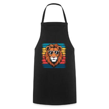 Lion Lion Animal Africa - Cooking Apron - black - Front - AI Model Male 185 dark (185cm)