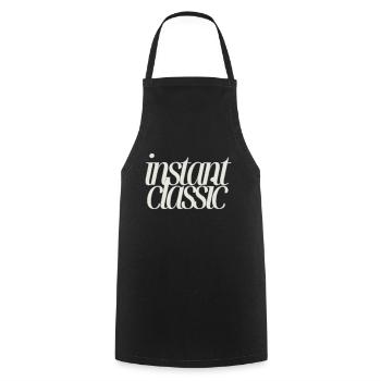 Instant Classic - Minimalist Text Design - Cooking Apron - black - Front - AI Model Male 185 dark (185cm)