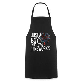 Pyrotechniker Feuerwerk Pyrotechnik - Kochschürze - Schwarz - Vorne - AI Model Male 185 dark (185cm)