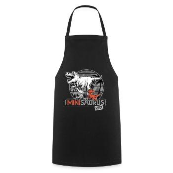 Minisaurus rex Cadeau garçon dinosaure - Tablier de cuisine - noir - Devant - AI Model Male 185 dark (185cm)