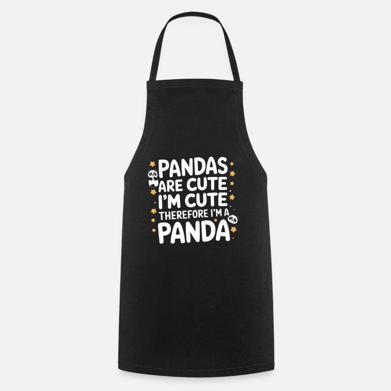 Panda Ours Panda Animal Pandas - Tablier de cuisine - noir