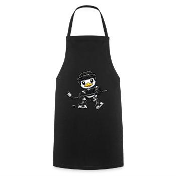 Chibi Ente Eishockey Spieler Cartoon - Kochschürze - Schwarz - Vorne - AI Model Male 185 dark (185cm)