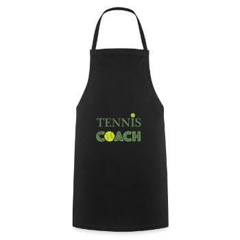 Tennis Coach Tennistrainer - Geschenkidee - Kochschürze - Schwarz - Vorne - AI Model Male 185 dark (185cm)