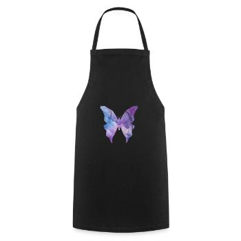 Galaxy Butterfly - Cooking Apron - black - Front - AI Model Male 185 dark (185cm)