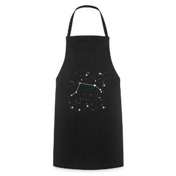 Conception de l'univers du signe du zodiaque Bélier - Tablier de cuisine - noir - Devant - AI Model Male 185 dark (185cm)