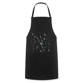 Conception de l'univers du signe du zodiaque taureau - Tablier de cuisine - noir - Devant - AI Model Male 185 dark (185cm)