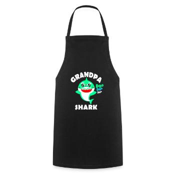 Requin grand-père en famille et en mer - Tablier de cuisine - noir - Devant - AI Model Male 185 dark (185cm)