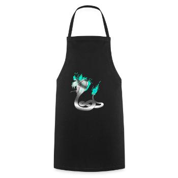 Cobra snake with blue fire and metal effect - Cooking Apron - black - Front - AI Model Male 185 dark (185cm)