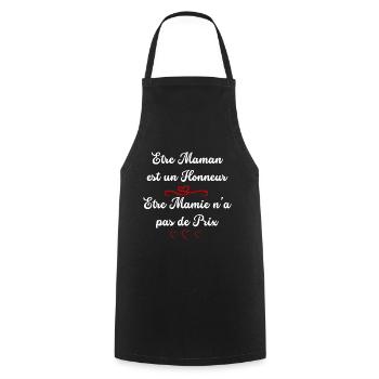 Cadeau Original Mamie Message Annonce - Tablier de cuisine - noir - Devant - AI Model Male 185 dark (185cm)