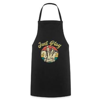 Chess Player Pieces Chess Mat - Cooking Apron - black - Front - AI Model Male 185 dark (185cm)