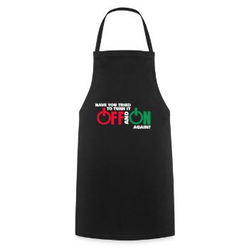 Off and On again à et en cadeau informaticien - Tablier de cuisine - noir - Devant - AI Model Male 185 dark (185cm)