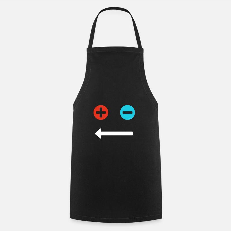 Visage plus et moins - Tablier de cuisine - noir
