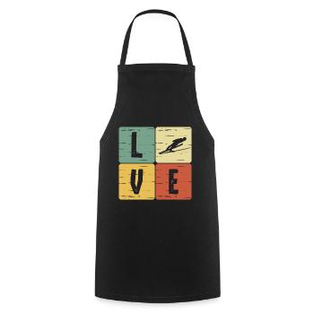 ski jumping - Cooking Apron - black - Front - AI Model Male 185 dark (185cm)