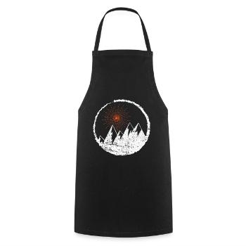 Montagnes Montagne l icône logo soleil - Tablier de cuisine - noir - Devant - AI Model Male 185 dark (185cm)