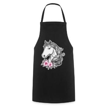 Horse Kids - Cooking Apron - black - Front - AI Model Male 185 dark (185cm)