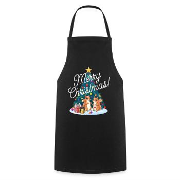 Squirrel Christmas Tree Christmas Tree - Cooking Apron - black - Front - AI Model Male 185 dark (185cm)