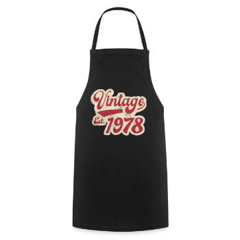 Jahrgang Est 1978 - Kochschürze - Schwarz - Vorne - AI Model Male 185 dark (185cm)