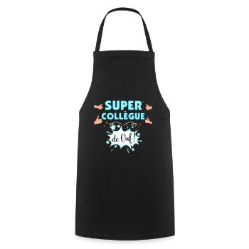 Super Collègue De Ouf Citation Homme Femme - Tablier de cuisine - noir - Devant - AI Model Male 185 dark (185cm)