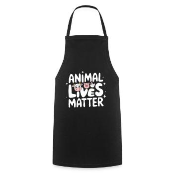 Vegetarian Vegan Veggie Vegetarian - Cooking Apron - black - Front - AI Model Male 185 dark (185cm)