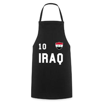 Iraq Flag Football Team Fan Volley Gift - Cooking Apron - black - Front - AI Model Male 185 dark (185cm)
