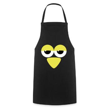 Yeux avec bec - Tablier de cuisine - noir - Devant - AI Model Male 185 dark (185cm)