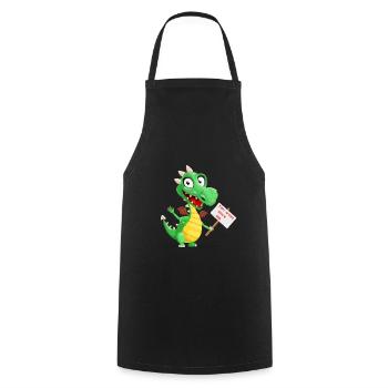 Bonne humeur dragon - Tablier de cuisine - noir - Devant - AI Model Male 185 dark (185cm)