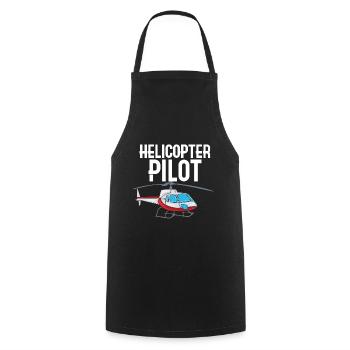 Helicopter fly flight pilot - Cooking Apron - black - Front - AI Model Male 185 dark (185cm)
