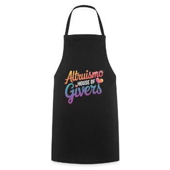 Altruisme Don désintéressé Donner d’école - Tablier de cuisine - noir - Devant - AI Model Male 185 dark (185cm)