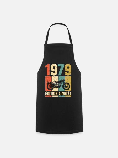 1979 Anniversaire Motard Vintage Cadeau Moto - Tablier de cuisine - noir