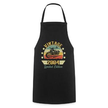 Vintage 2004 Retro Motorcycle Birthday Gift - Cooking Apron - black - Front - AI Model Male 185 dark (185cm)