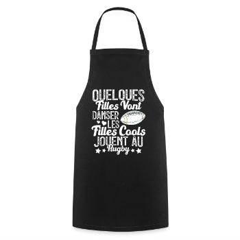 Joueur De Rugby Cool Filles Cool Jouent Au Rugby - Tablier de cuisine - noir - Devant - AI Model Male 185 dark (185cm)